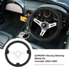 QYMOPAY 14"Racing Steering Wheel, Perforated Leather Trim Stitch Steering Wheel