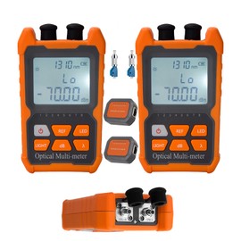 4 in 1 Function Fiber Optic Tester Portable Optical Power Meter (FC/SC/ST) & VFL 2mw Visual Fault Locator & LED & RJ45 Network Test, OPM & VFL, Range: (-70) dBm ~ (+6) dBm，2pcs