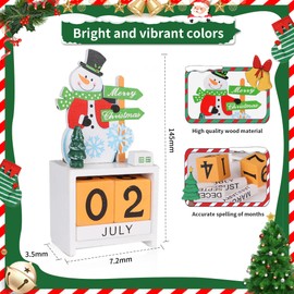 Wooden Christmas Advent Calendar Wooden Xmas Countdown Calendar Blocks, Xmas Calendar Detachable Blocks Desk Calendar Santa Claus For Xmas Home Office Decor Kids Gift Red