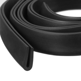 sourcing map U Channel Edge Trim, 9.8ft Length Rubber Guard Seal Strip Edge Protector Round Type Fit for 1.5-2mm Edge, (15/64" W x 19/32" H) Black