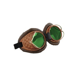 Machinist Costume Goggles - Green Tinted Lenses with Adjustable Strap, Padded Edges, Novelty Accessory Standard