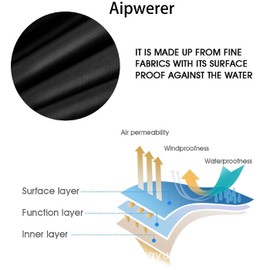 Aipwerer Garden Furniture Cover, Waterproof, Tarpaulin for Garden Furniture, Winterproof, 420D Protective Cover for Garden Table, Garden Furniture, Table, Rectangular (Black, 120 x 60 x 90 cm, 420D)