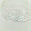 320 Pieces Square Iridescent Stained Glass Mosaic Tiles, 500g Mosaic