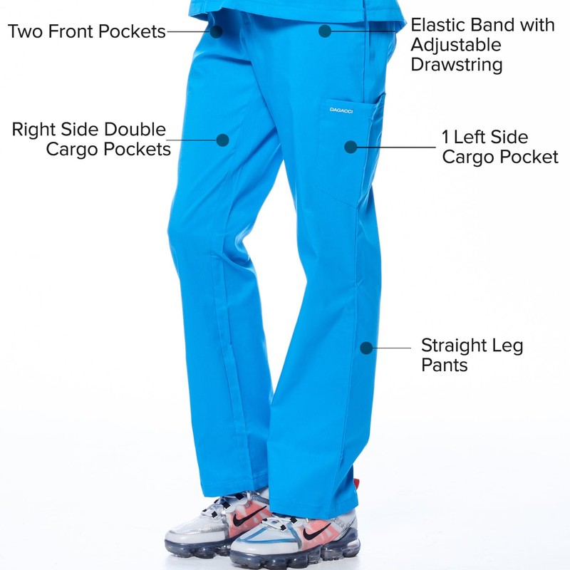 Dagacci Medical Uniform Junior Style Contrast Binding Wrap Set Lavender