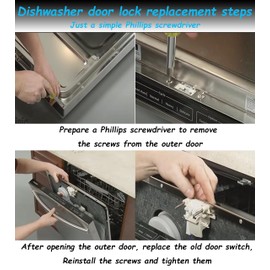 DD81-01629A DD81-01549A Dishwasher Door Latch Fits DD81-02132A DD81-01629A, with DW80K5050US DW80K7050UG DW80R5060US DW80R5061UG DW80F600UTW