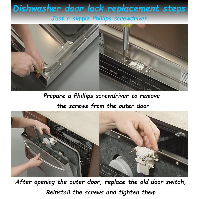 DD81-01629A DD81-01549A Dishwasher Door Latch Fits DD81-02132A DD81-01629A, with DW80K5050US