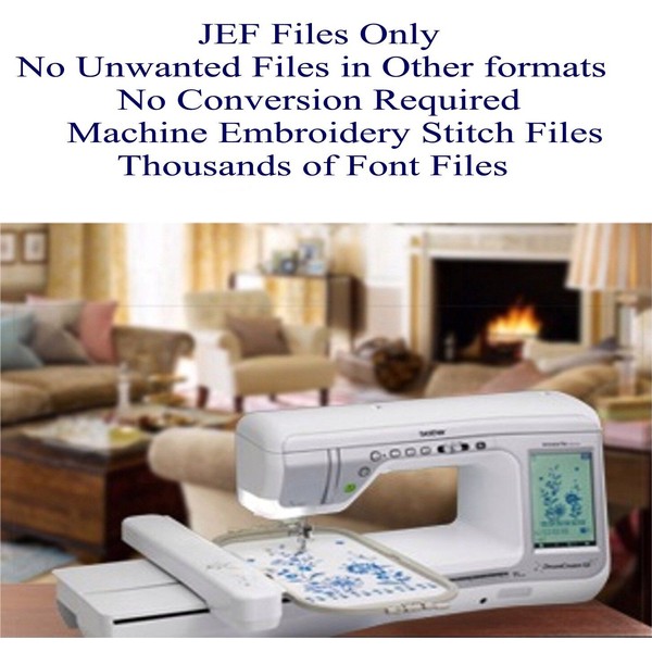 450,000 JEF Only Machine Embroidery Designs on USB