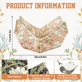 FYSUIMU 6 Pcs William Morris Flower Cotton Microwave Bowl Cozy Holders Reusable Hot Pads Vintage Wildflower Floral Heat Resistant Soup Bowl Potholders for Kitchen Hot Food Plates