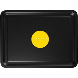 4-Pack - Essentials Baking Tray Set 32cm by KITCHENEUR - Easy Cleaning Baking Tray/Pan, Non-Stick Tin, Multi-Pack Set Oven Trays - Dishwasher Safe and Easy Cleaning