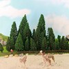 52pcs Model Pine Trees Green Pines Plastic for Forest HO