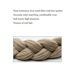 STHEJFB Braid Headband Synthetic Hair Classic Chunky Elastic Braided Headband Women Girl Bohemian Trendy Hair Braid 65g (white yellow)