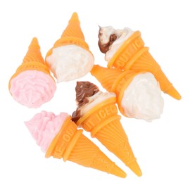6Pcs Decorative Miniature Ice Creams Wear-resistant Tiny Ice Creams Resin Mini House Decors/Ice Cream Toy/Play Pretend Food/Dollhouse Ice Cream Model