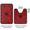 Bathroom Rug Sets 2 Piece Red Web Microfiber Non Slip