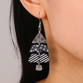 Inateannal Weihnachts Ohrringe Grau Weihnachtsbaum Ohrringe Weihnachten Acryl Haken Ohrringe Glitter Weihnachtsbaum Baum Ohrringe Weihnachten Geschenk Schmuck Für Frauen