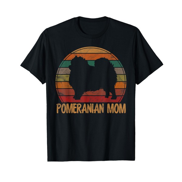 Retro Pomeranian Mom Pompom Dog Owner Mother Pet Mama T-Shirt