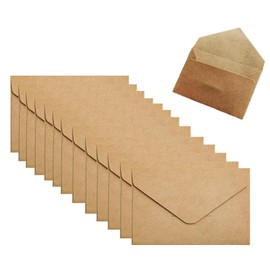 60 Pcs/Set Mini Kraft Envelopes Brown Kraft Paper Envelopes Kraft Paper Envelopes for Gift Greeting Cards Invitation Wedding Birthday (10.5 x 7 cm)