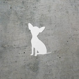 Decal Stickers of Chihuahua 3 (White) (Set of 2) Premium Waterproof Vinyl Decal Stickers for Laptop Phone Accessory Helmet Car Window Mug Tuber Cup Door Wall Decoration -ANDstic813146WH040522