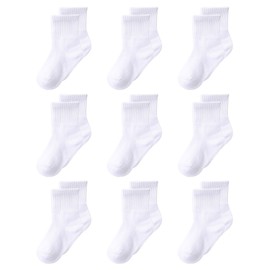 MINI PANDA - Calcetines para niña pequeña, calcetines para niñas, paquete de 9 pares, 9 Pares-Blanco2, 5-8 años