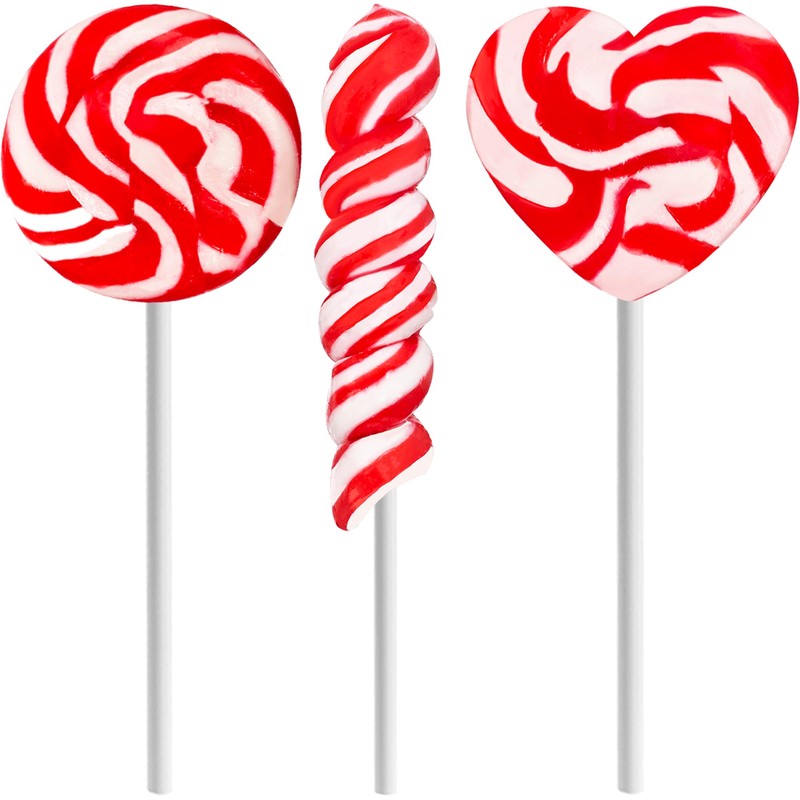Fruidles Valentine's Day Swirl Lollipop Sucker, Individually Wrapped (36-Pack)