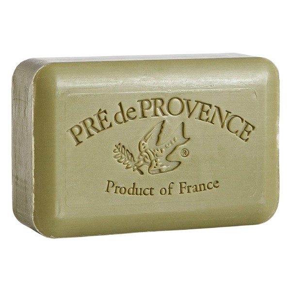 Pre de Provence Artisanal Soap Bar, Enriched with Organic Shea Butter, Natural French Skincare, Quad Milled for Rich Smooth Lather, Olive Oil, 8.8 Ounce