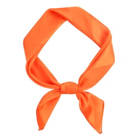 GERINLY Pure Neckerchief Square Scarf Solid Color Accessories for Costume Silk Headband Cosplay Ascot (Orange)