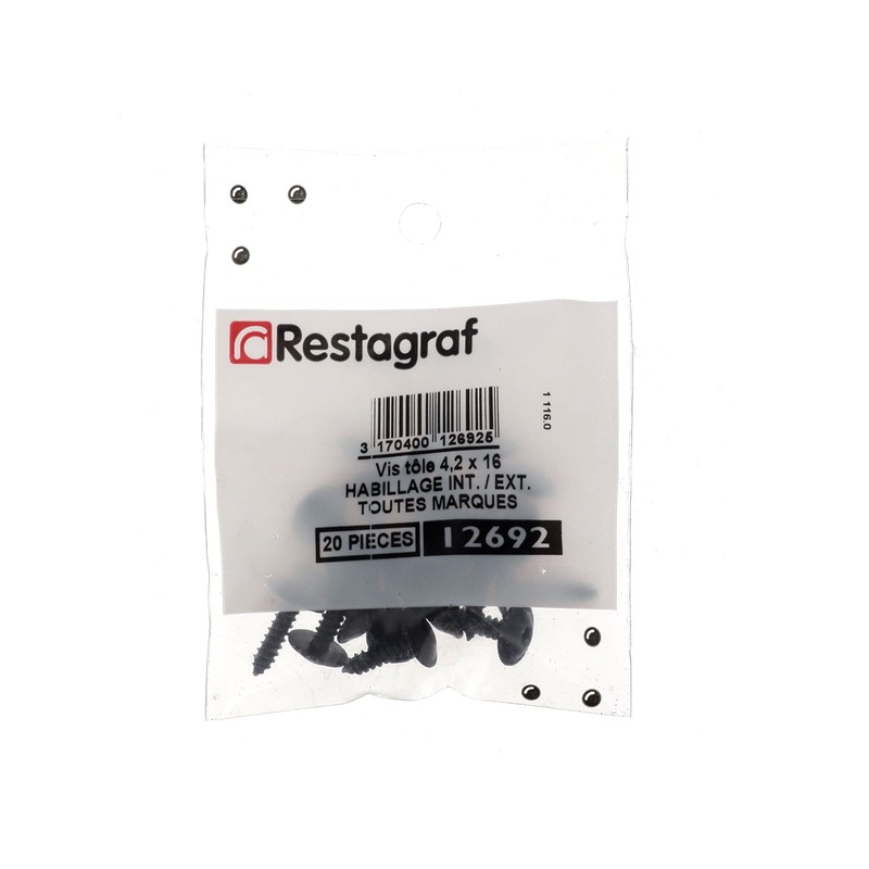20 x Black Zinc Wide Head Self Tapping Screws RLX