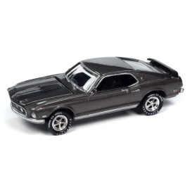 DCD 1969 Ford Mustang Mach I Gray Metallic with Black Stripes 2024 Release 2 1/64 John Wick Movie Pop Culture Diecast Toy