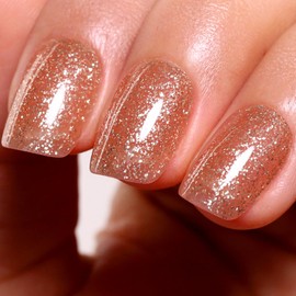 Ozzeal Glitter Gel Polish, Clear Gold Glitter Gel Nail Polish Sparkle Shimmer Gel Glitter Nail Polish Summer Rainbow Soak off LED UV Gel Nail Polish for Art DIY Manicure 15ML