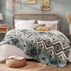 CASAAGUSTO Boho Sherpa Throw Blanket, Aztec Queen Blanket, Ultra Soft,
