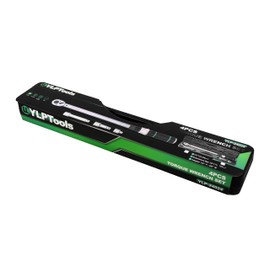 YLP Tools 4-Piece Torque Wrench Set – 1/2" Drive Click Torque Wrench (25–250 ft-lb), 3/8" Adapter, 3" & 5" Extension Bars, ±3% Accuracy, Chrome Vanadium Steel, Includes Storage Case