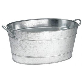 Tablecraft Galvanised Steel Oval Beverage Tub 21ltr | Party Tub, Drinks Pail, Beer Bottle Cooler
