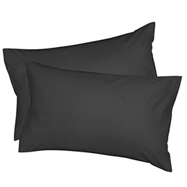 100% Bamboo Super Silky Soft Plain Luxury Pillowcases by Euphoric Gifts ® Pack Contains x2 Pillow Cases (Black)
