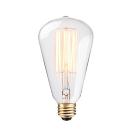 Globe Electric 83008 60W Vintage Edison S-Type Galeon Clear Glass Dimmable Incandescent Light Bulb, E26 Base, 220 Lumens