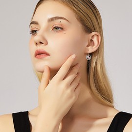 Horseshoe Earrings 925 Sterling Silver Horse Shoe Dangle Earrings Horse Mother's Day Jewelry for Women