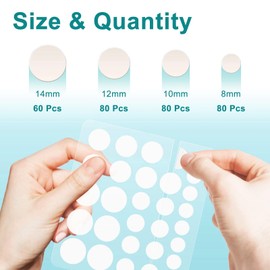 Soodyoow 300 Pcs Acne Patches, Pimple Patches, Day & Night Time Acne Treatment, Translucent Hydrocolloid Pimple Patch Spot, Vegan & Cruelty Free
