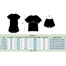 OAIXIUR Fun Merch Girls' Fashion Comfortable Shorts and Top 2Pcs Outfits(Deep Pink,5-6 Years,5 Years,6 Years)