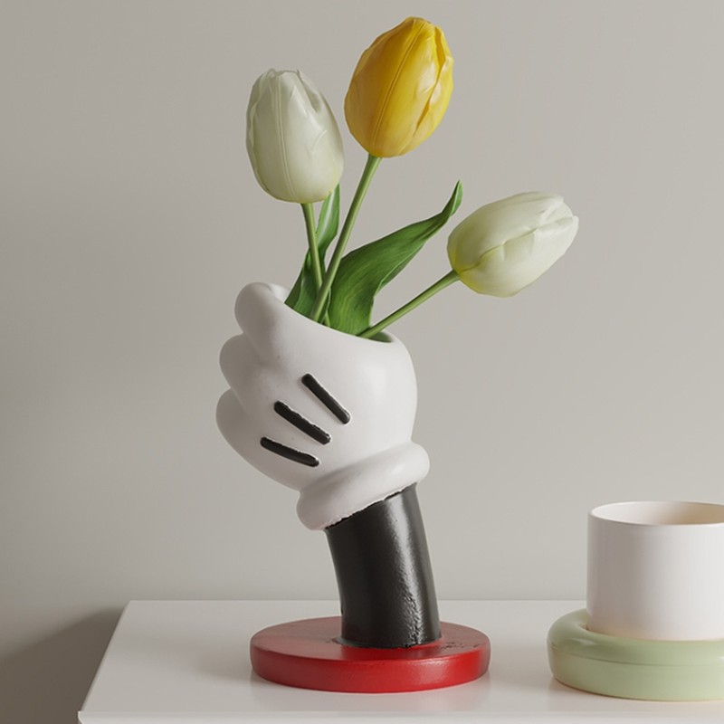 Hand Shaped Vase Cute Easy to Clean Cartoon Decorative Vase