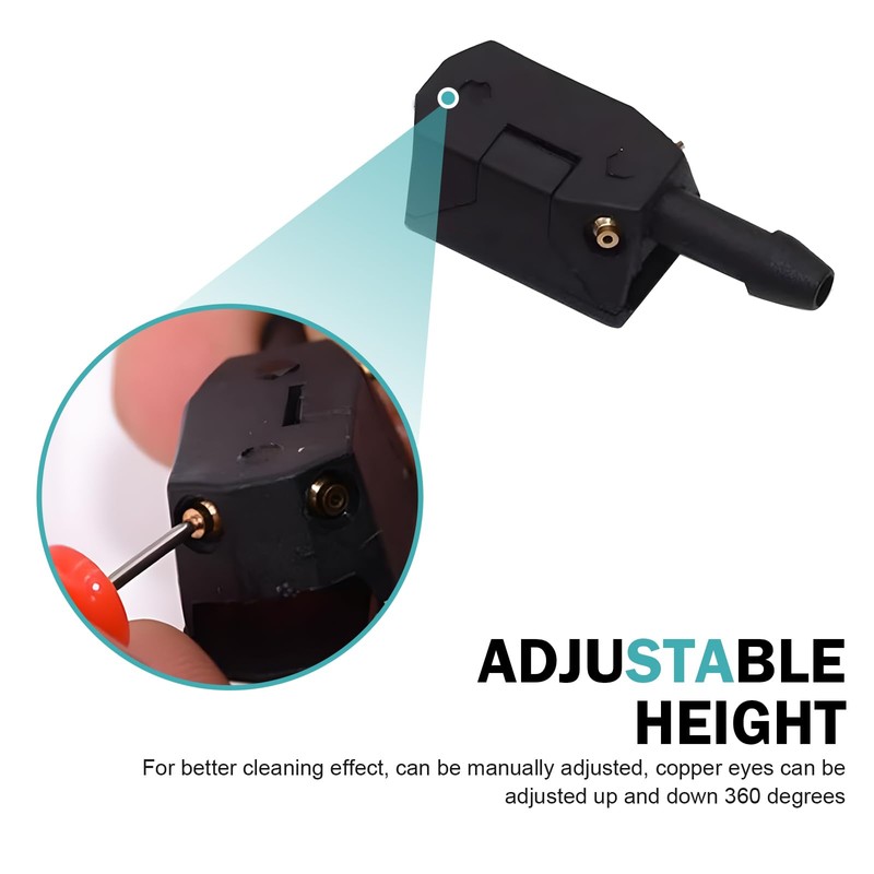 Polcatay 2 PCS Front Windshield Wiper Nozzle, 4-way 360-degree Wide-angle