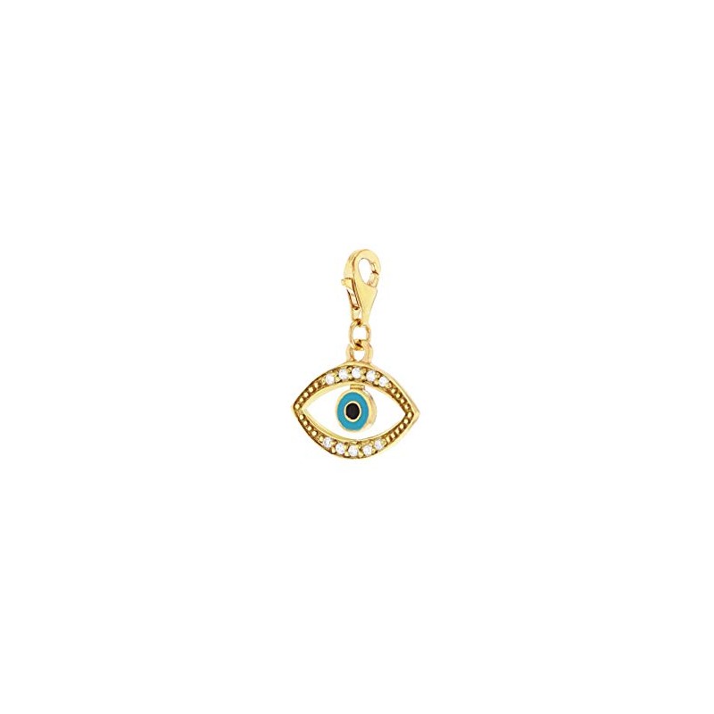Tuscany Silver Women's Sterling Silver Gold Plated Evil Eye Charm