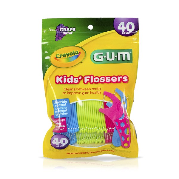 GUM Crayola Kids' Flossers 40 Each (Pack of 3)