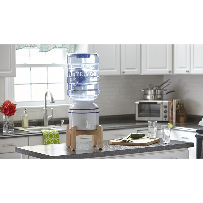 Primo Ceramic Countertop Water Jug Dispenser/Crock with Stand, Water Dispenser