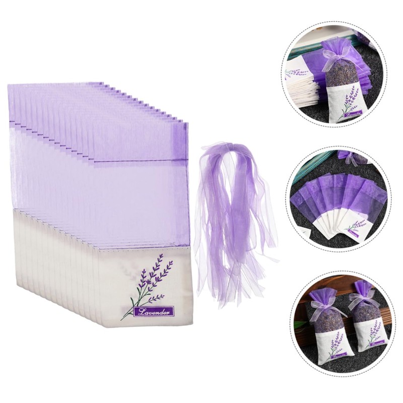 Mobestech 50pcs Empty Lavender Sachet Bags for Dried Lavender Drawstring