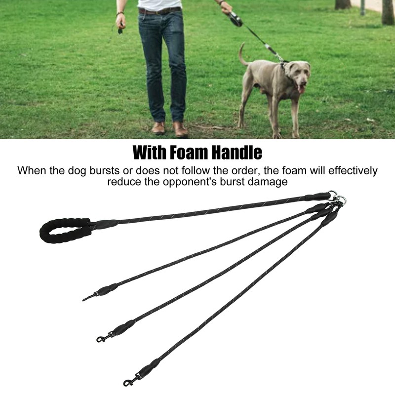 Dog Leash 360° Rotation Reflective Dog Walking Leash with Foam