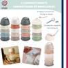 BÉABA, Stackable Powdered Milk Dispenser, 100% Airtight, 4 Compartments, Made