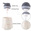 sourcing map Foaming Soap Dispenser 400ml/13.5oz Beige Ceramic Foaming Soap