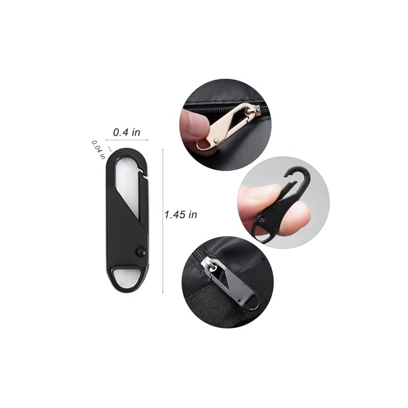 12 PCS Zipper Pull Replacement (Upgraded Metal Spring Design), Detachable