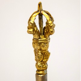 Tibetan 5.5" Bell with Wooden Stick 7-Metal