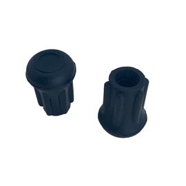 (2 Pack) Rubber Walking Cane, Crutch, or Chair Replacement Tips (Standard, 3/8")