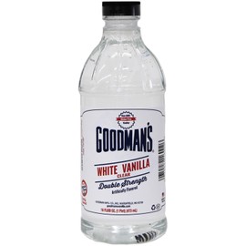 Goodman's White Vanilla Clear Double Strength Artificial Flavor - Gluten-Free, Non-GMO, Kosher, Low Carb & Low Calorie - Vanilla Flavor Ideal for Baking, Cooking, and More - No Sugar (16oz Bottle)