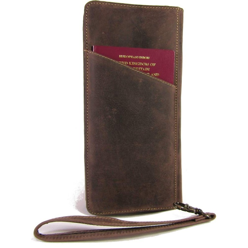 Visconti Wing Unisex Hunter Leather Travel Wallet for Passport ID